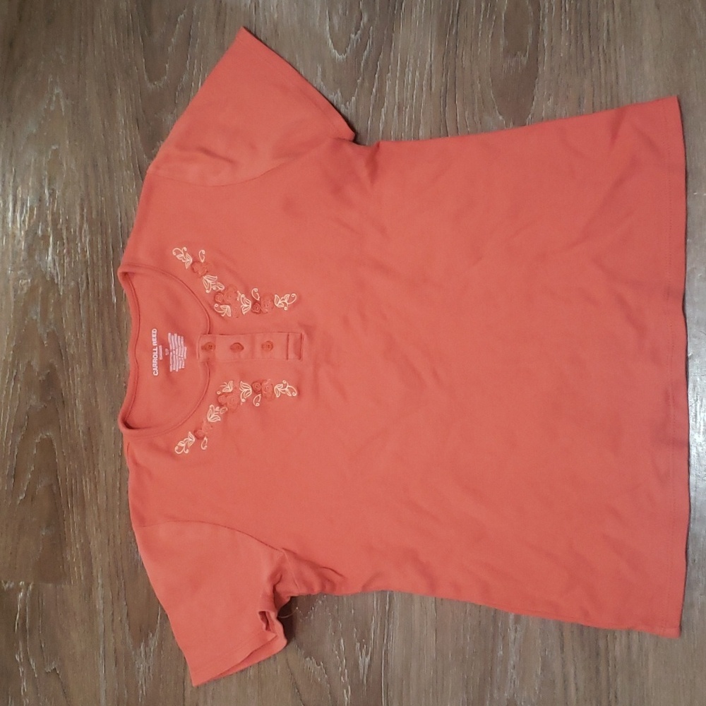 (S) Carroll Reed Classics 100% Cotton Embroidered Relaxed Fit Casual Solid Color
